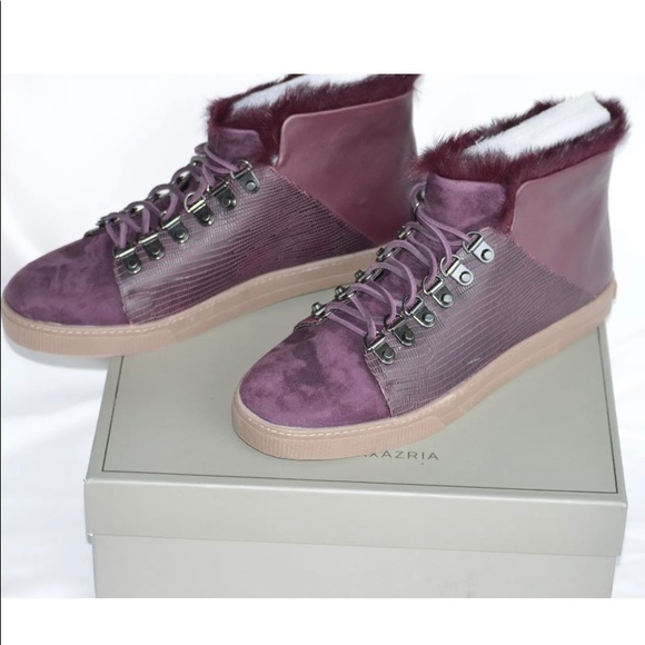 NWB BCBG FurTrim Lace-Up 9M/39 Bordeaux Orig $275 - Picture 3 of 7